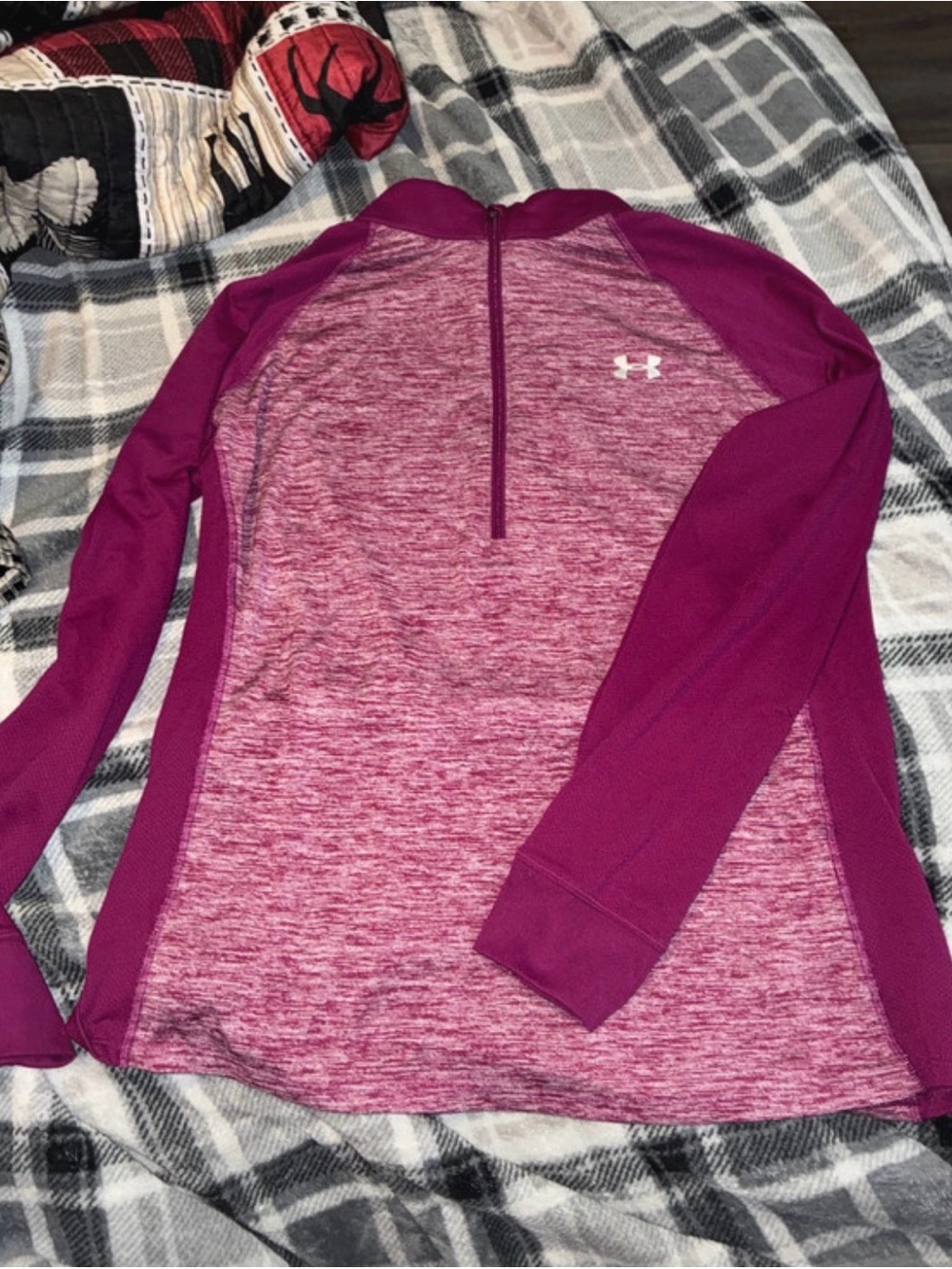 Under Armour Women's Magenta Heather Quarter-Zip Performance Pullover